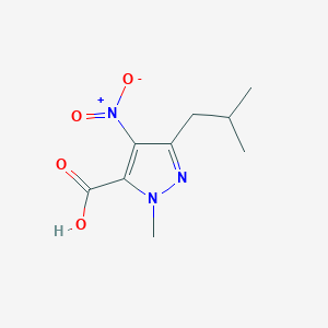 molecular formula C9H13N3O4 B3070581 3-异丁基-1-甲基-4-硝基-1H-吡唑-5-羧酸 CAS No. 1004455-71-3