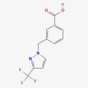 molecular formula C12H9F3N2O2 B3070598 3-{[3-(三氟甲基)-1H-吡唑-1-基]甲基}苯甲酸 CAS No. 1004643-62-2