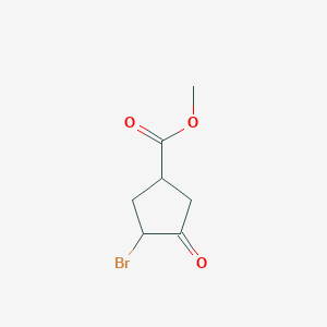 molecular formula C7H9BrO3 B3070606 Methyl 3-bromo-4-oxocyclopentanecarboxylate CAS No. 1004764-65-1
