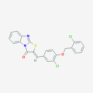 molecular formula C23H14Cl2N2O2S B307062 2-{3-chloro-4-[(2-chlorobenzyl)oxy]benzylidene}[1,3]thiazolo[3,2-a]benzimidazol-3(2H)-one 