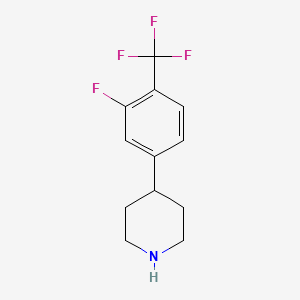 molecular formula C12H13F4N B3070626 4-[3-氟-4-(三氟甲基)苯基]哌啶 CAS No. 1004853-54-6