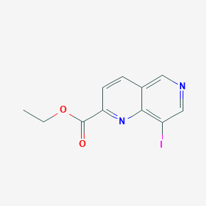 molecular formula C11H9IN2O2 B3070652 Ethyl 8-iodo-1,6-naphthyridine-2-carboxylate CAS No. 1005030-67-0