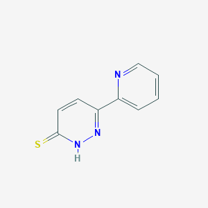molecular formula C9H7N3S B3070655 6-(吡啶-2-基)嘧啶并-3-硫醇 CAS No. 1005036-25-8