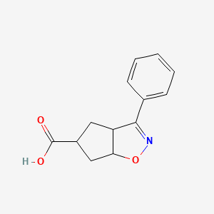 molecular formula C13H13NO3 B3070662 3-phenyl-4,5,6,6a-tetrahydro-3aH-cyclopenta[d]isoxazole-5-carboxylic acid CAS No. 1005040-08-3