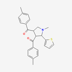 molecular formula C25H25NO2S B3070672 [1-methyl-4-(4-methylbenzoyl)-5-(2-thienyl)tetrahydro-1H-pyrrol-3-yl](4-methylphenyl)methanone CAS No. 1005073-67-5