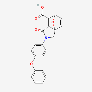 molecular formula C21H17NO5 B3070689 1-Oxo-2-(4-phenoxyphenyl)-1,2,3,6,7,7a-hexahydro-3a,6-epoxyisoindole-7-carboxylic acid CAS No. 1005151-01-8