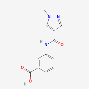 molecular formula C12H11N3O3 B3070740 3-[(1-Methyl-1H-pyrazole-4-carbonyl)-amino]-benzoic acid CAS No. 1005554-86-8