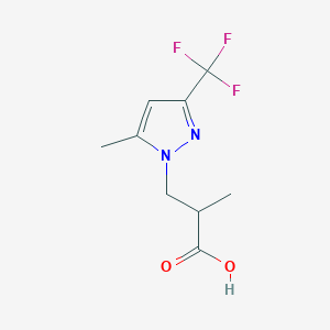 molecular formula C9H11F3N2O2 B3070755 2-甲基-3-[5-甲基-3-(三氟甲基)-1H-吡唑-1-基]丙酸 CAS No. 1005629-50-4