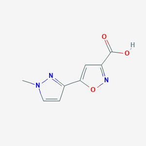 molecular formula C8H7N3O3 B3070790 5-(1-Methyl-1H-pyrazol-3-YL)isoxazole-3-carboxylic acid CAS No. 1006319-20-5