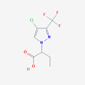 molecular formula C8H8ClF3N2O2 B3070795 2-[4-chloro-3-(trifluoromethyl)-1H-pyrazol-1-yl]butanoic acid CAS No. 1006333-14-7