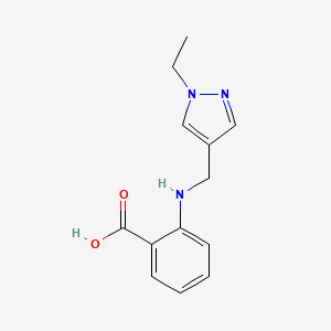 molecular formula C13H15N3O2 B3070818 2-{[(1-ethyl-1H-pyrazol-4-yl)methyl]amino}benzoic acid CAS No. 1006348-53-3