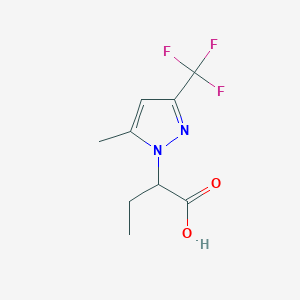 molecular formula C9H11F3N2O2 B3070822 2-[5-甲基-3-(三氟甲基)-1H-吡唑-1-基]丁酸 CAS No. 1006348-57-7