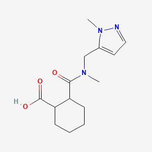 molecular formula C14H21N3O3 B3070824 2-(Methyl((1-methyl-1H-pyrazol-5-yl)methyl)carbamoyl)cyclohexanecarboxylic acid CAS No. 1006349-03-6