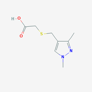 molecular formula C8H12N2O2S B3070830 2-(((1,3-Dimethyl-1H-pyrazol-4-yl)methyl)thio)acetic acid CAS No. 1006352-67-5