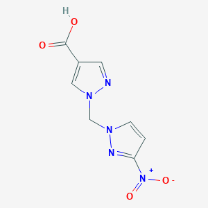molecular formula C8H7N5O4 B3070842 1-[(3-硝基-1H-吡唑-1-基)甲基]-1H-吡唑-4-羧酸 CAS No. 1006441-61-7
