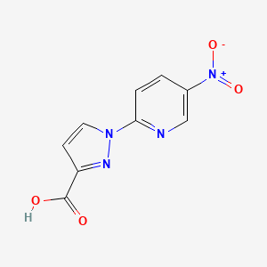 molecular formula C9H6N4O4 B3070851 1-(5-硝基吡啶-2-基)-1H-吡唑-3-羧酸 CAS No. 1006443-01-1