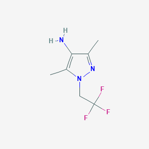 molecular formula C7H10F3N3 B3070856 3,5-二甲基-1-(2,2,2-三氟乙基)-1H-吡唑-4-胺 CAS No. 1006448-53-8
