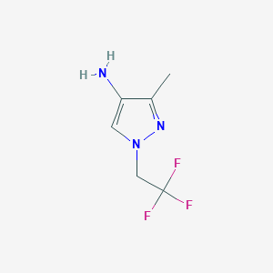 molecular formula C6H8F3N3 B3070858 3-甲基-1-(2,2,2-三氟乙基)-1H-吡唑-4-胺 CAS No. 1006448-59-4