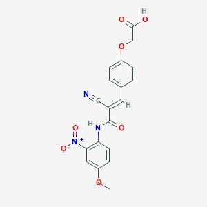 molecular formula C19H15N3O7 B307086 [4-(2-Cyano-3-{2-nitro-4-methoxyanilino}-3-oxo-1-propenyl)phenoxy]acetic acid 