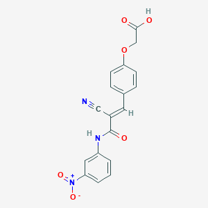 molecular formula C18H13N3O6 B307087 [4-(2-Cyano-3-{3-nitroanilino}-3-oxo-1-propenyl)phenoxy]acetic acid 