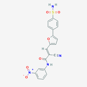 molecular formula C20H14N4O6S B307088 3-{5-[4-(aminosulfonyl)phenyl]-2-furyl}-2-cyano-N-{3-nitrophenyl}acrylamide 