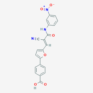 molecular formula C21H13N3O6 B307089 4-[5-(2-Cyano-3-{3-nitroanilino}-3-oxo-1-propenyl)-2-furyl]benzoic acid 