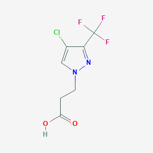 molecular formula C7H6ClF3N2O2 B3070895 3-[4-氯-3-(三氟甲基)-1H-吡唑-1-基]丙酸 CAS No. 1006470-23-0