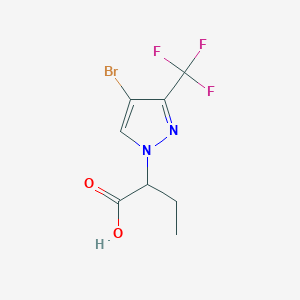 molecular formula C8H8BrF3N2O2 B3070902 2-[4-bromo-3-(trifluoromethyl)-1H-pyrazol-1-yl]butanoic acid CAS No. 1006473-58-0