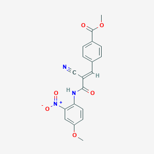 molecular formula C19H15N3O6 B307091 Methyl 4-(2-cyano-3-{2-nitro-4-methoxyanilino}-3-oxo-1-propenyl)benzoate 