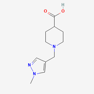 molecular formula C11H17N3O2 B3070917 1-[(1-甲基-1H-吡唑-4-基)甲基]哌啶-4-羧酸 CAS No. 1006483-65-3