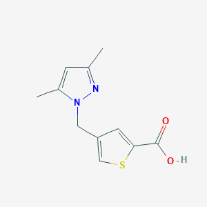 molecular formula C11H12N2O2S B3070919 4-[(3,5-dimethyl-1H-pyrazol-1-yl)methyl]thiophene-2-carboxylic acid CAS No. 1006485-96-6