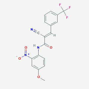 molecular formula C18H12F3N3O4 B307092 2-cyano-N-{2-nitro-4-methoxyphenyl}-3-[3-(trifluoromethyl)phenyl]acrylamide 
