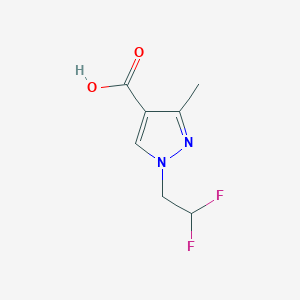 molecular formula C7H8F2N2O2 B3070927 1-(2,2-Difluoroethyl)-3-methyl-1H-pyrazole-4-carboxylic acid CAS No. 1006486-66-3