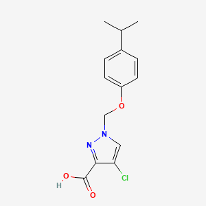 molecular formula C14H15ClN2O3 B3070931 4-Chloro-1-[(4-isopropylphenoxy)methyl]-1H-pyrazole-3-carboxylic acid CAS No. 1006488-79-4