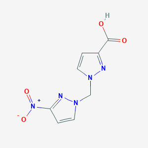 molecular formula C8H7N5O4 B3070952 1-[(3-Nitro-1H-pyrazol-1-YL)methyl]-1H-pyrazole-3-carboxylic acid CAS No. 1006952-82-4