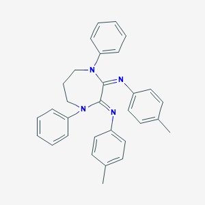 4-methyl-N-{3-[(4-methylphenyl)imino]-1,4-diphenyl-1,4-diazepan-2-ylidene}aniline