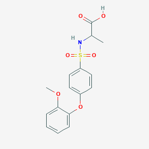 molecular formula C16H17NO6S B3071146 ((4-(2-Methoxyphenoxy)phenyl)sulfonyl)alanine CAS No. 1008052-20-7