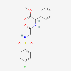 molecular formula C17H17ClN2O5S B3071148 2-[(2-{[(4-氯苯基)磺酰基]氨基}乙酰)氨基]-2-苯基乙酸甲酯 CAS No. 1008068-62-9
