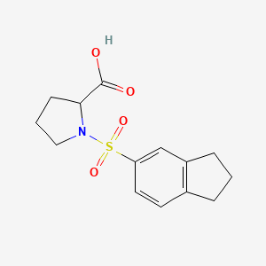 molecular formula C14H17NO4S B3071155 1-(茚满-5-磺酰基)-吡咯烷-2-羧酸 CAS No. 1008069-92-8