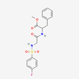 molecular formula C18H19FN2O5S B3071186 Methyl 2-[(2-{[(4-fluorophenyl)sulfonyl]amino}acetyl)amino]-3-phenylpropanoate CAS No. 1008465-58-4