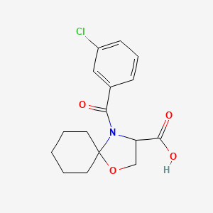 molecular formula C16H18ClNO4 B3071189 4-(3-Chlorobenzoyl)-1-oxa-4-azaspiro[4.5]decane-3-carboxylic acid CAS No. 1008471-35-9