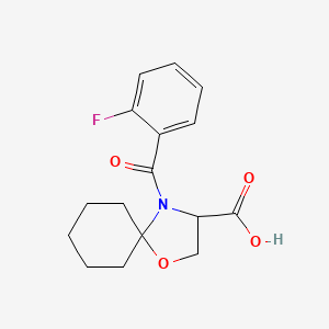 molecular formula C16H18FNO4 B3071208 4-(2-Fluorobenzoyl)-1-oxa-4-azaspiro[4.5]decane-3-carboxylic acid CAS No. 1008692-11-2