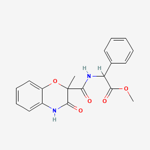 molecular formula C19H18N2O5 B3071211 methyl 2-{[(2-methyl-3-oxo-3,4-dihydro-2H-1,4-benzoxazin-2-yl)carbonyl]amino}-2-phenylacetate CAS No. 1008710-08-4
