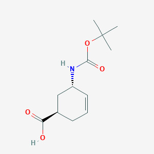 molecular formula C12H19NO4 B3071229 反式-3-叔丁氧羰基氨基环己-4-烯羧酸 CAS No. 1008773-81-6