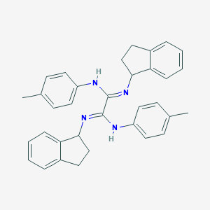 molecular formula C34H34N4 B307123 N~1~,N~2~-di(2,3-dihydro-1H-inden-1-yl)-N'~1~,N'~2~-bis(4-methylphenyl)ethanediimidamide 