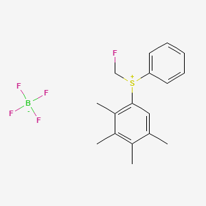 molecular formula C17H20BF5S B3071243 Fluoromethyl-phenyl-(2,3,4,5-tetramethylphenyl)sulfanium;tetrafluoroborate CAS No. 1009088-40-7