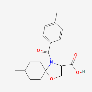 molecular formula C18H23NO4 B3071251 8-Methyl-4-(4-methylbenzoyl)-1-oxa-4-azaspiro[4.5]decane-3-carboxylic acid CAS No. 1009242-00-5