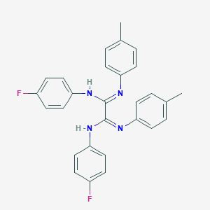 molecular formula C28H24F2N4 B307126 N~1~,N~2~-bis(4-fluorophenyl)-N'~1~,N'~2~-bis(4-methylphenyl)ethanediimidamide 