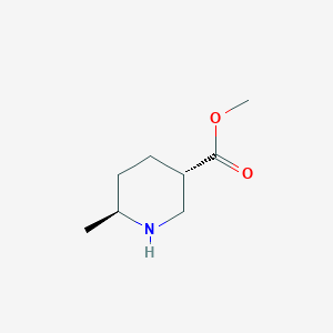 molecular formula C8H15NO2 B3071278 Methyl trans-6-Methylpiperidine-3-carboxylate CAS No. 1009376-90-2
