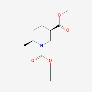 molecular formula C13H23NO4 B3071283 1-tert-butyl 3-methyl (3R,6S)-rel-6-methylpiperidine-1,3-dicarboxylate CAS No. 1009377-05-2